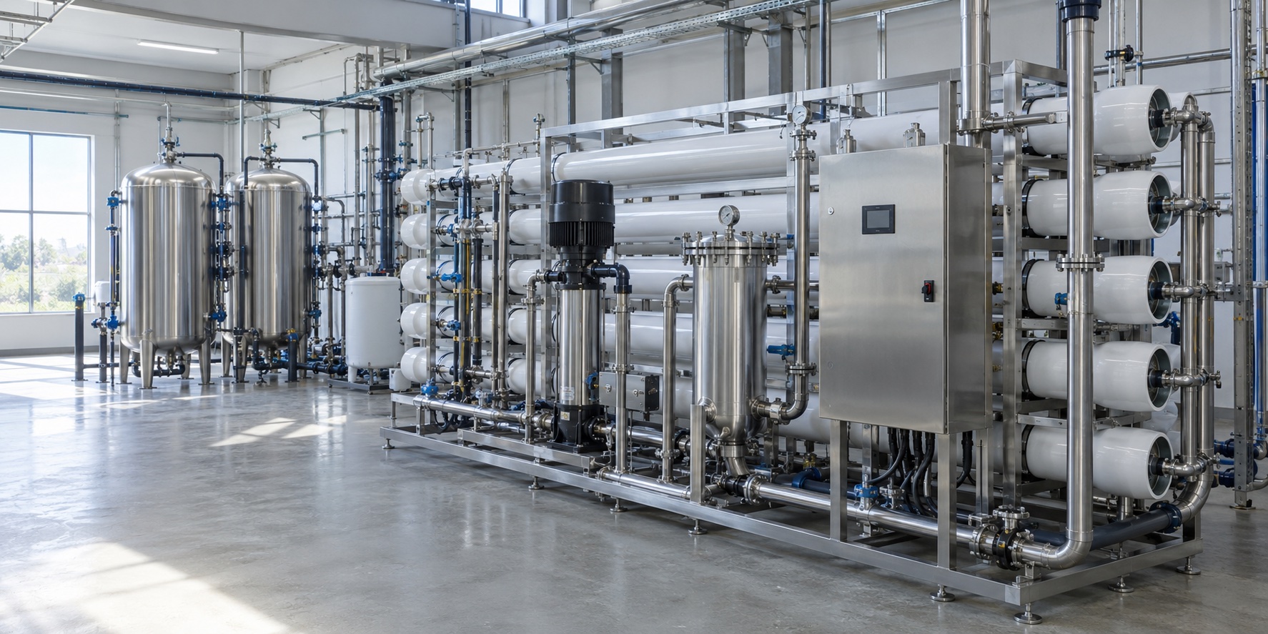 Illustrative industrial reverse osmosis water treatment plant